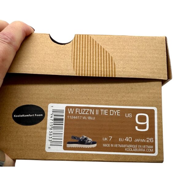 Koolaburra by UGG Fuzz'n II Tie Dye Faux Fur Slide Sandal - NWB - Size 9 - Picture 3 of 5